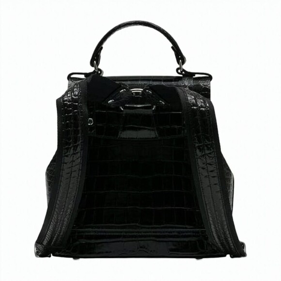 Vivienne Westwood Crocodile-Embossed Leather Backpack With Orb Emblem - NWT